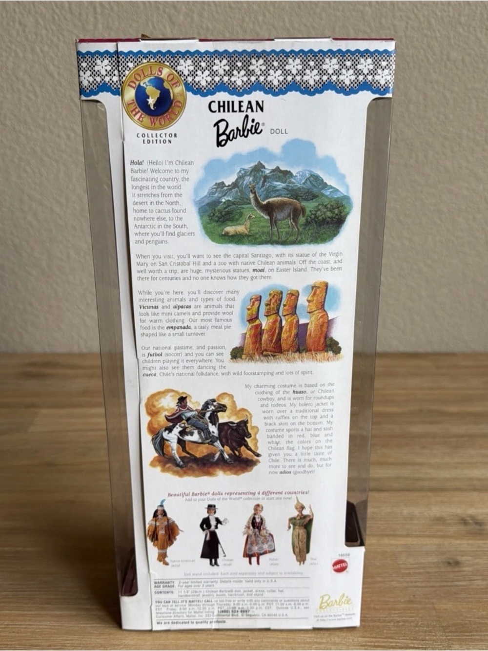 Vintage Chilean Barbie Dolls of the World Collector Edition Mattel 1998 NRFB - Picture 5 of 8